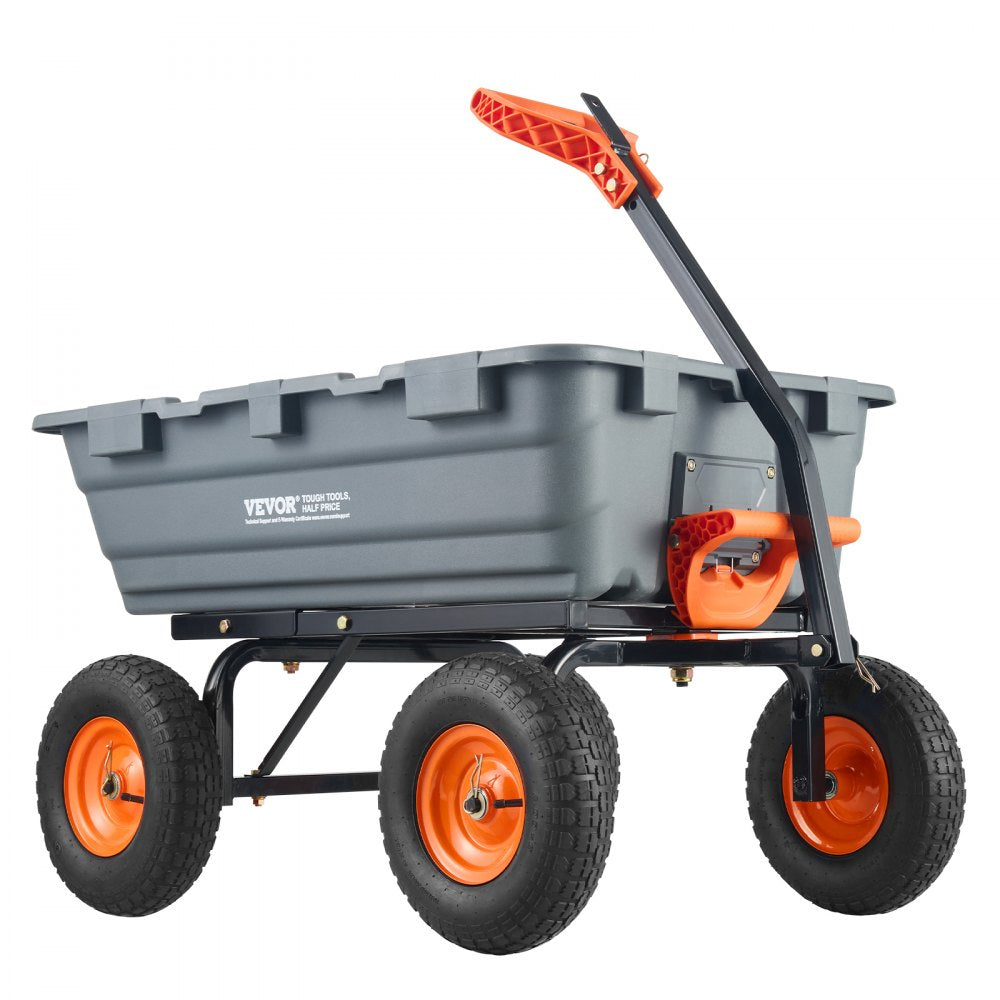 TC4273 - 1200 lbs VEVOR Dump Cart with 2-in-1 Handle & 13-Inch Tires