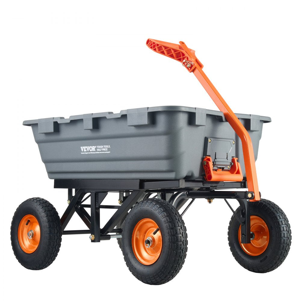 TC4273A - Heavy-Duty Dump Cart with 1500 lbs Capacity & Steel Frame