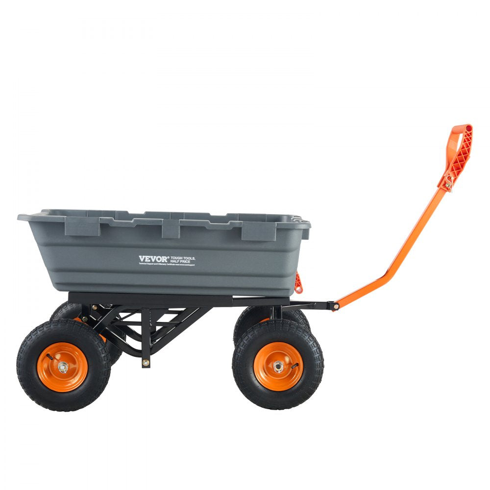 TC4273A - Heavy-Duty Dump Cart with 1500 lbs Capacity & Steel Frame
