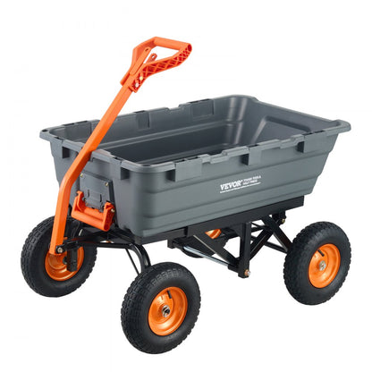 TC4273A - Heavy-Duty Dump Cart with 1500 lbs Capacity & Steel Frame