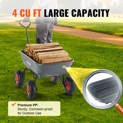 TC4253C - Versatile 600 lbs Dump Cart for Heavy-Duty Hauling