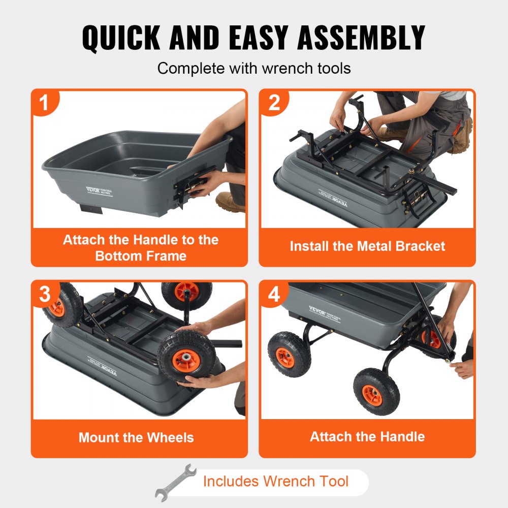 TC4253C - Versatile 600 lbs Dump Cart for Heavy-Duty Hauling