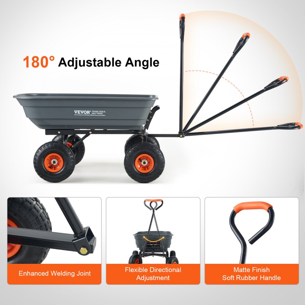 TC4253C - Versatile 600 lbs Dump Cart for Heavy-Duty Hauling