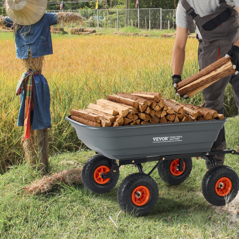 TC4253C - Versatile 600 lbs Dump Cart for Heavy-Duty Hauling