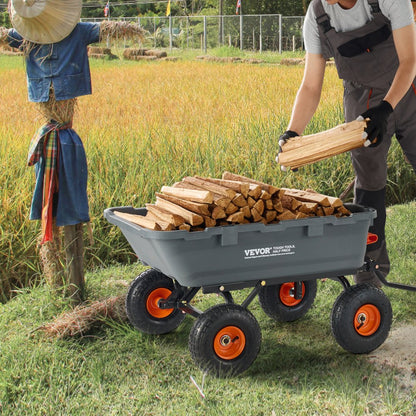 TC4270 - 800 lbs Capacity Dump Cart with 10" Wheels & Comfortable Handle