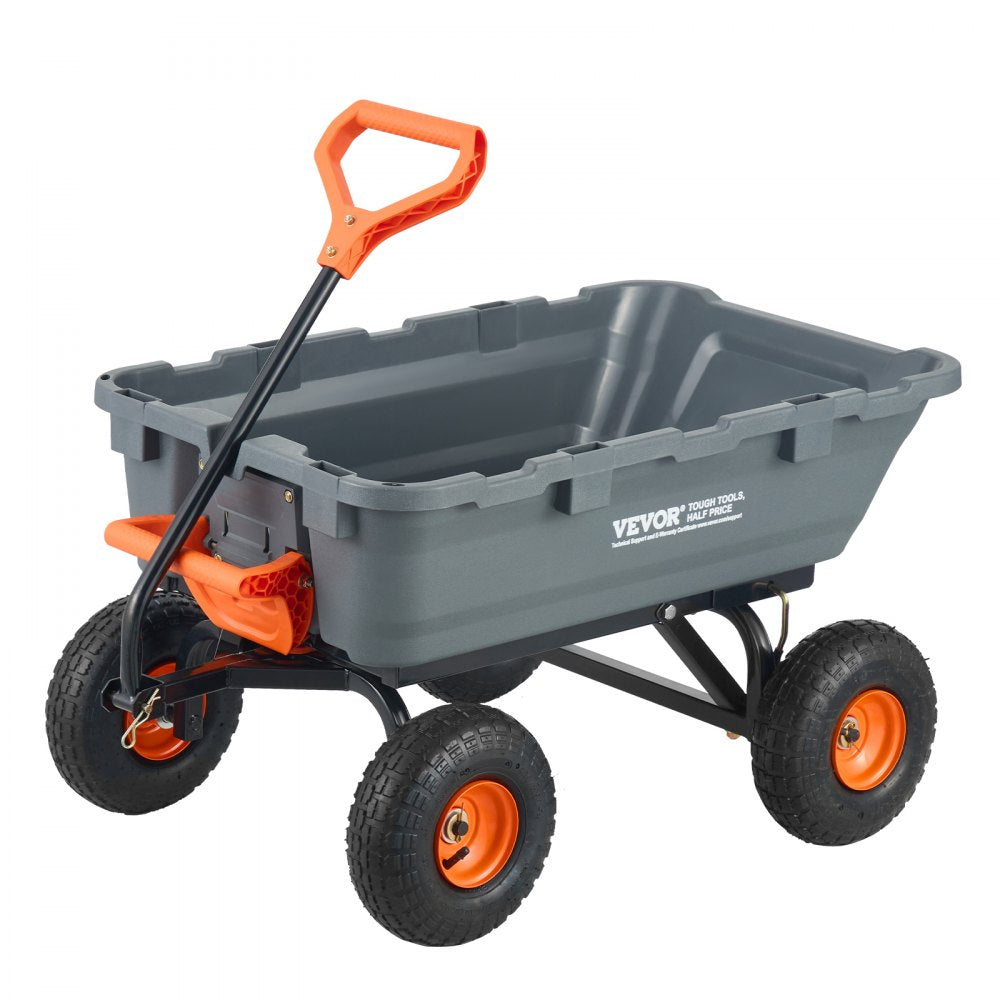 TC4270 - 800 lbs Capacity Dump Cart with 10" Wheels & Comfortable Handle