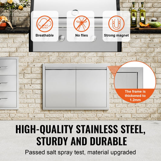 BH-009 - Stainless Steel BBQ Access Door 762x532 mm for Outdoor Kitchens