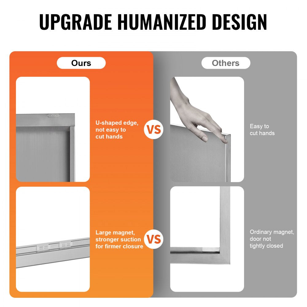 BH-009 - Stainless Steel BBQ Access Door 762x532 mm for Outdoor Kitchens