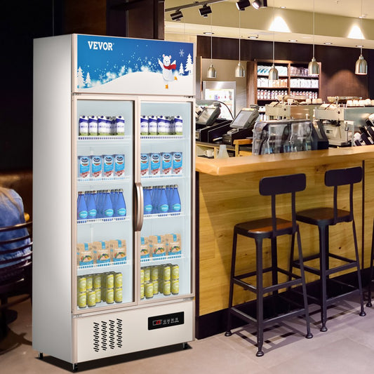 LC-1000 - Sleek Commercial Refrigerator with Glass Door and LED Light