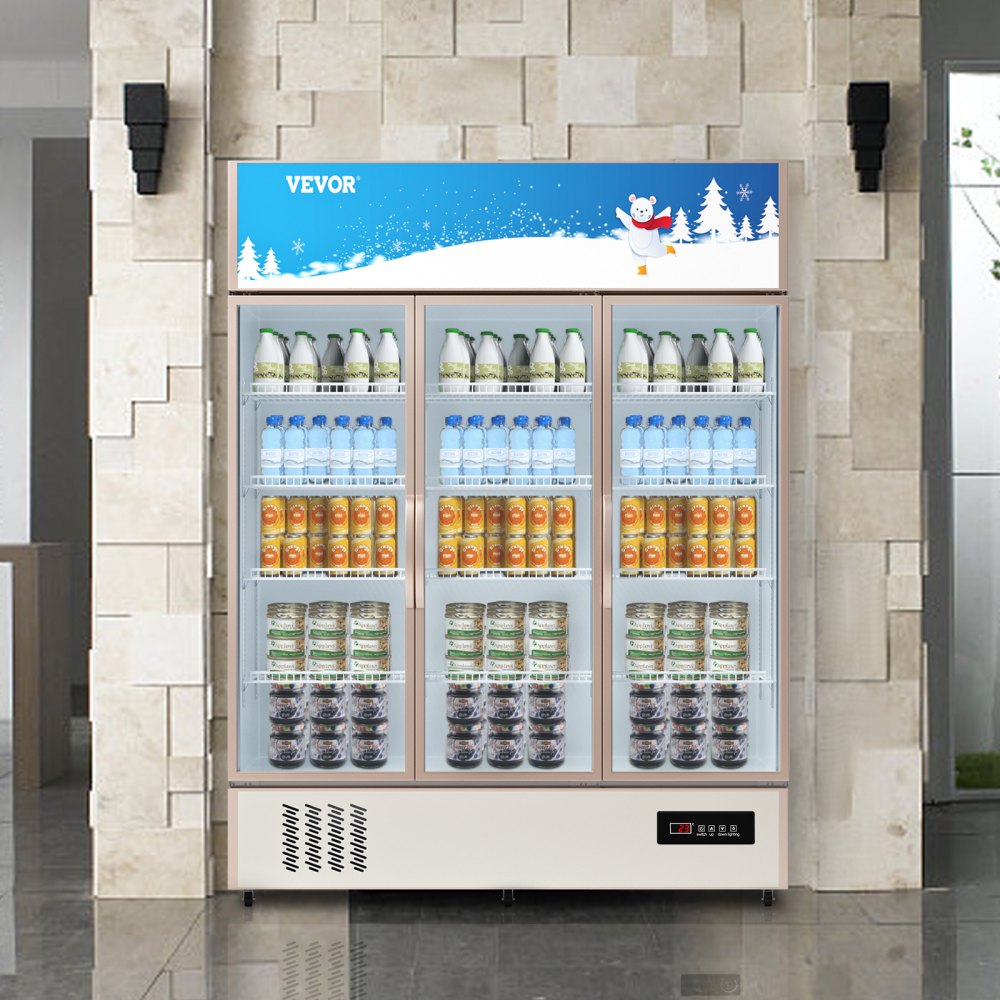 LC-1500 - Sleek Commercial Refrigerator with Glass Door and LED Light