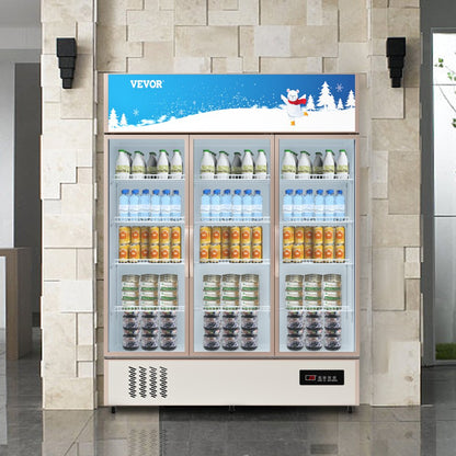 LC-1500 - Sleek Commercial Refrigerator with Glass Door and LED Light