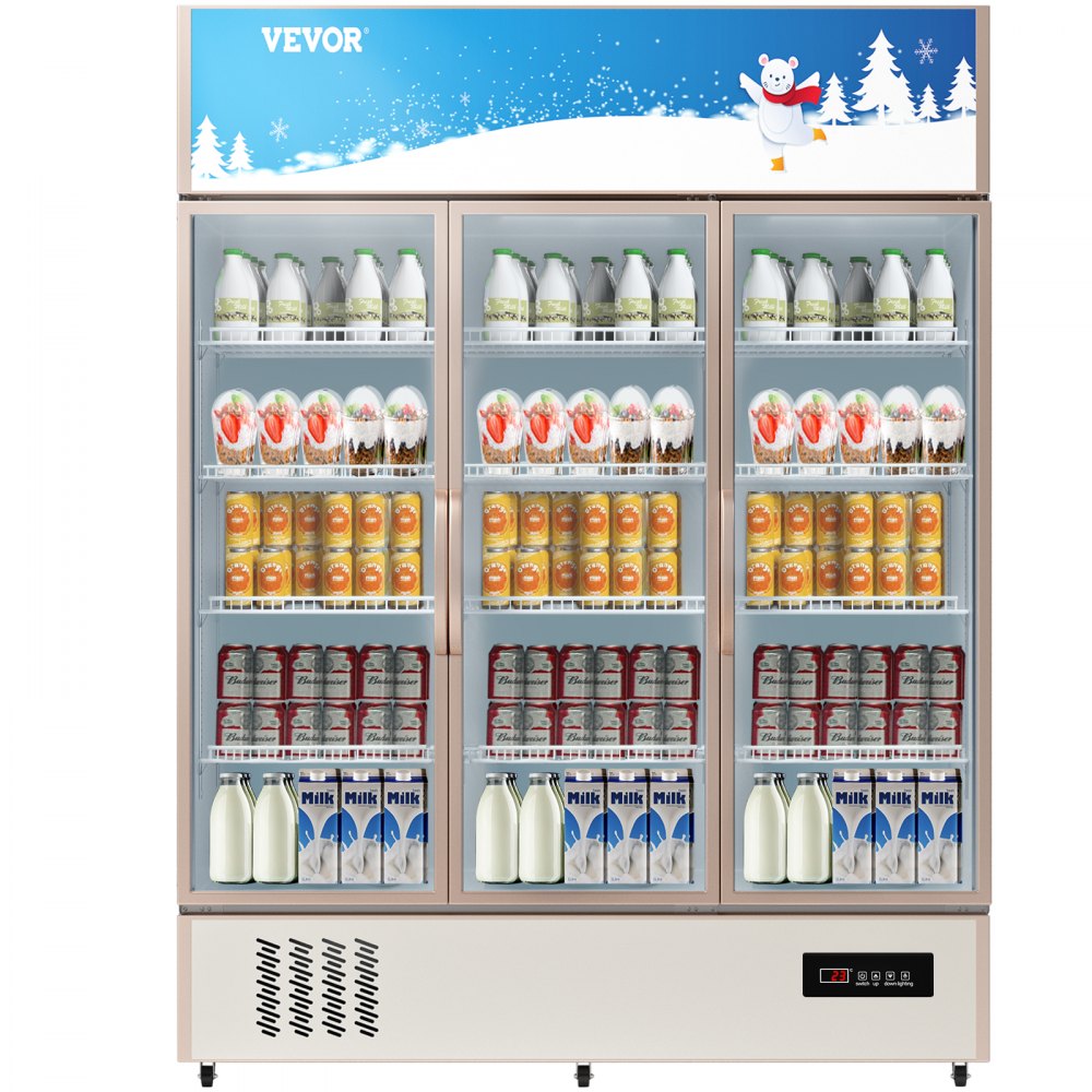 LC-1500 - Sleek Commercial Refrigerator with Glass Door and LED Light