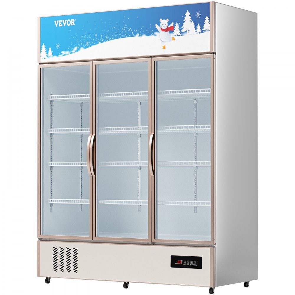 LC-1500 - Sleek Commercial Refrigerator with Glass Door and LED Light