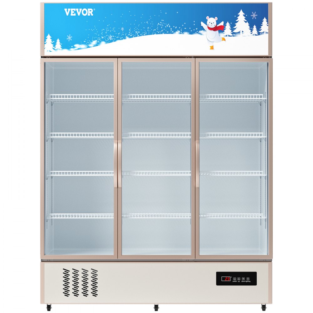 LC-1500 - Sleek Commercial Refrigerator with Glass Door and LED Light