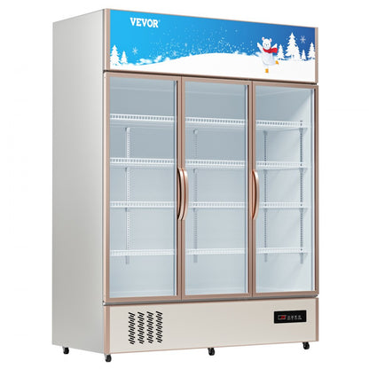 LC-1500 - Sleek Commercial Refrigerator with Glass Door and LED Light