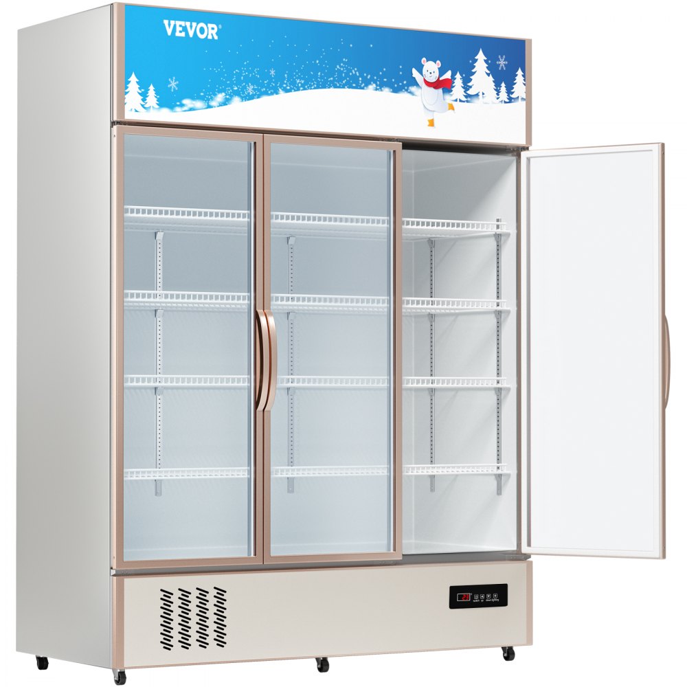 LC-1500 - Sleek Commercial Refrigerator with Glass Door and LED Light