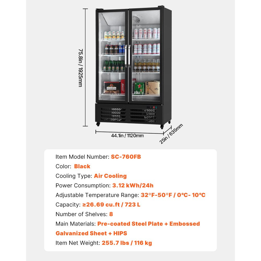 SC-760FB - 26.69 cu.ft Beverage Fridge for 832 Cans with LED Display
