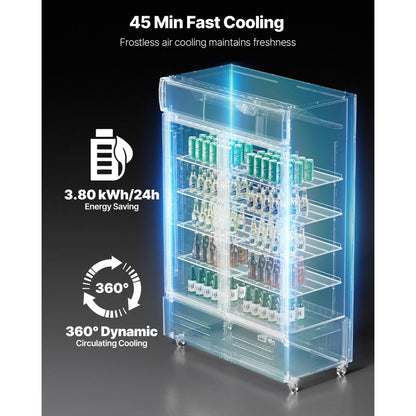 SC-1060FA - 36.27 cu.ft Glass Door Beverage Fridge with LED & Adjustable Shelves
