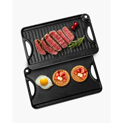 GP14x8.5 - Durable Cast Iron Reversible Griddle for Even Cooking