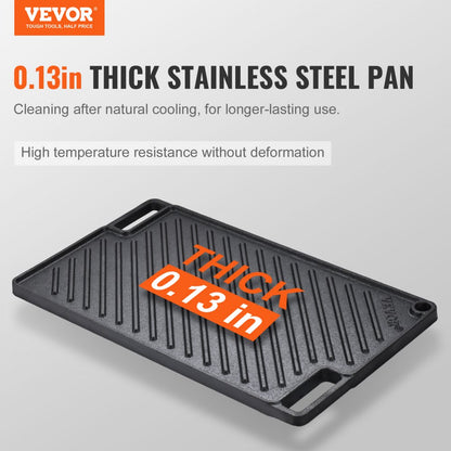 GP46x26 - Versatile 9.7"x16.7" Cast Iron Griddle for Indoor/Outdoor Cooking