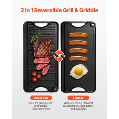 GP20x10 - Durable Reversible Griddle Pan for Even Cooking