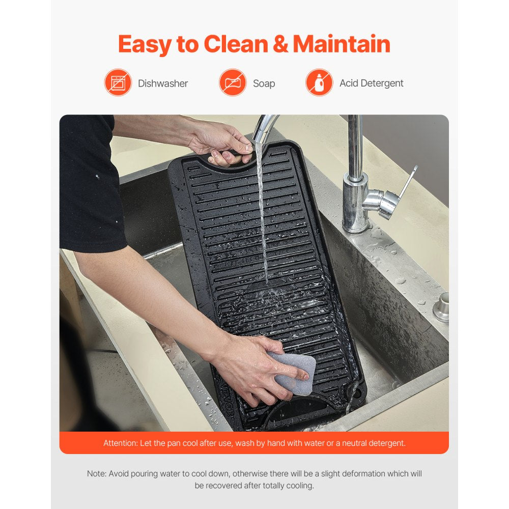 GP20x10 - Durable Reversible Griddle Pan for Even Cooking
