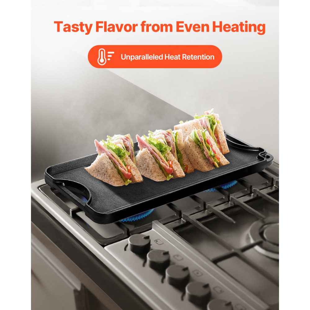 GP20x10 - Durable Reversible Griddle Pan for Even Cooking