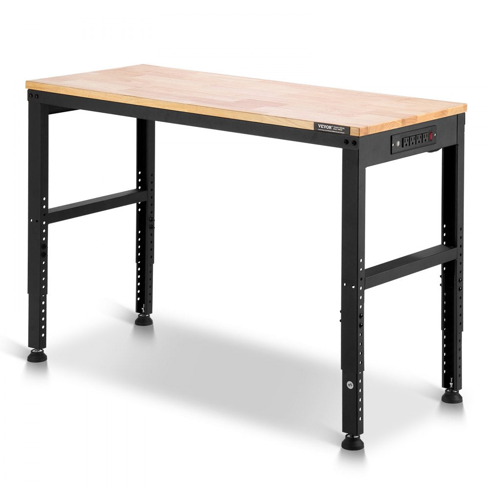 M4820 - Adjustable 48" VEVOR Workbench with Power Outlets & Hardwood Top