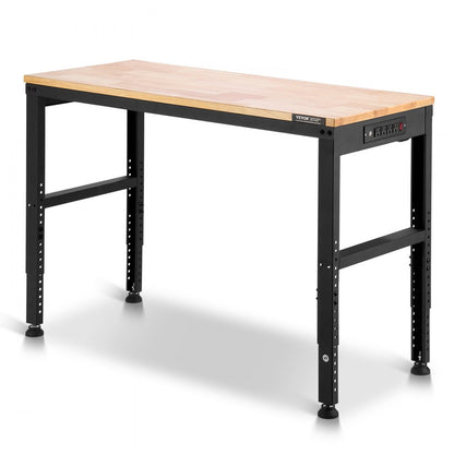 M4820 - Adjustable 48" VEVOR Workbench with Power Outlets & Hardwood Top