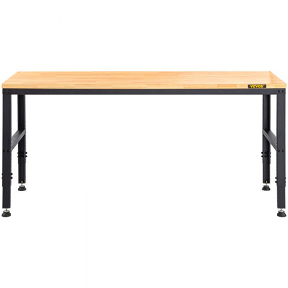 M6120 - Adjustable 61" Workbench with Heavy-Duty Hardwood Top & Power Outlets