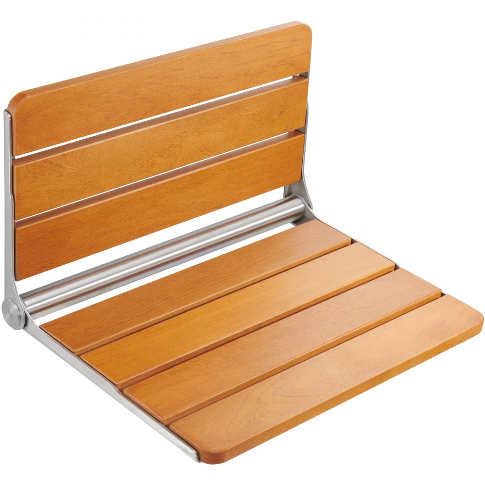 LY007-3 - Elegant Folding Teak Shower Seat, Space-Saving & 500 lbs Capacity