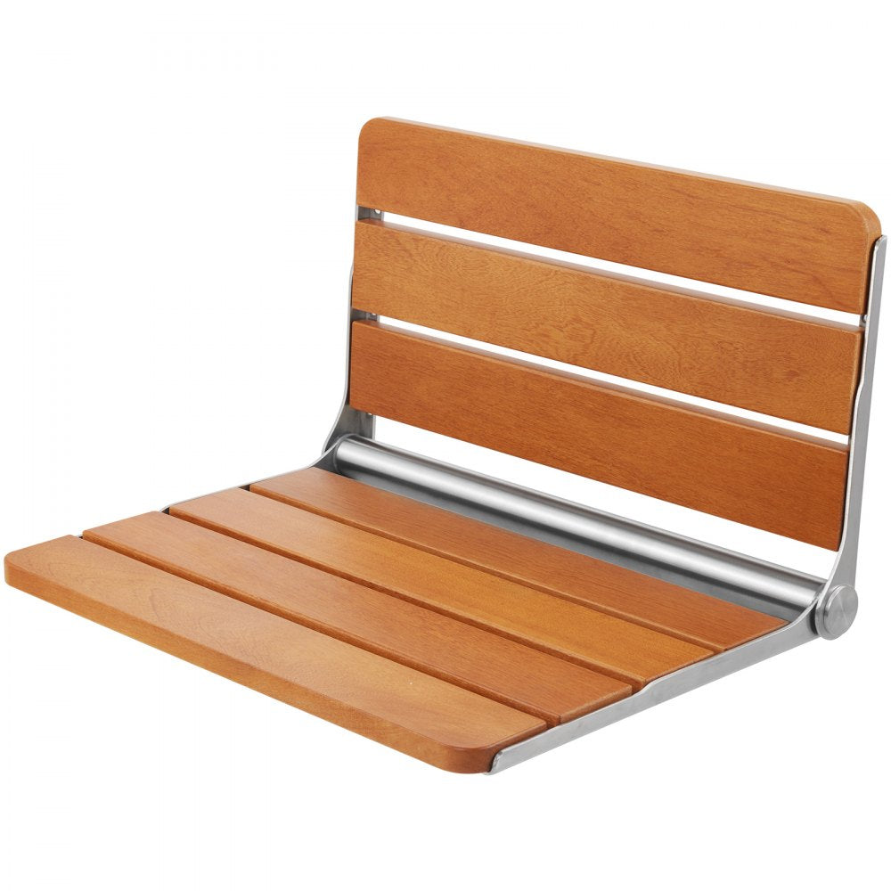 LY007-3 - Elegant Folding Teak Shower Seat, Space-Saving & 500 lbs Capacity