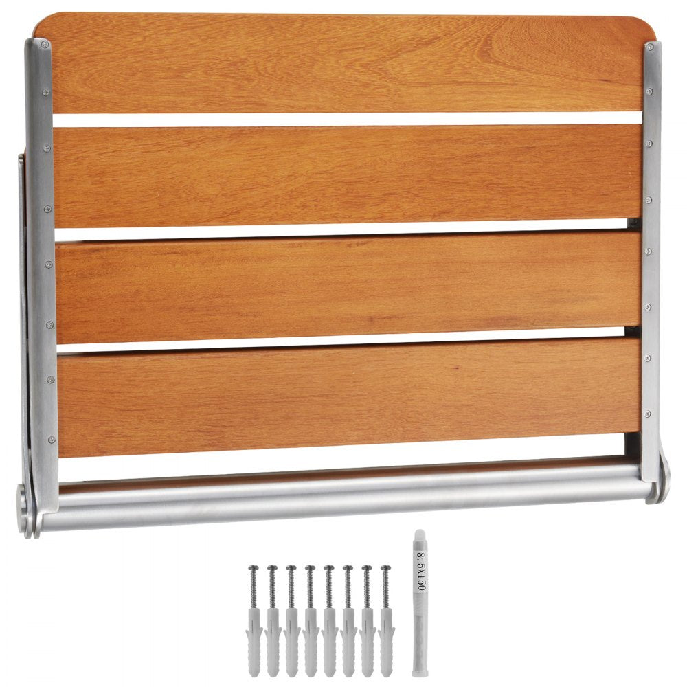 LY007-3 - Elegant Folding Teak Shower Seat, Space-Saving & 500 lbs Capacity