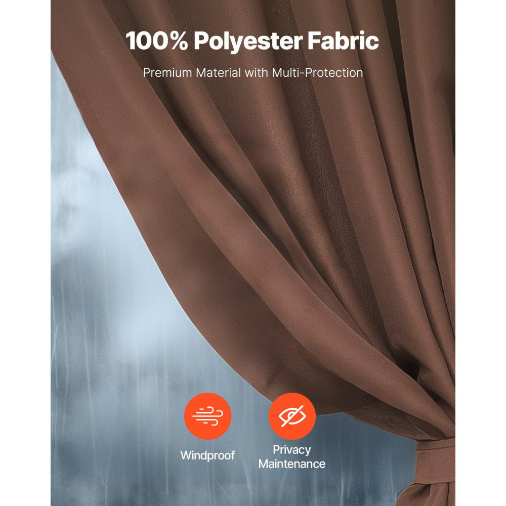 JDC-33CF - Waterproof 10' x 10' Gazebo Curtain with Double-Sided Zipper