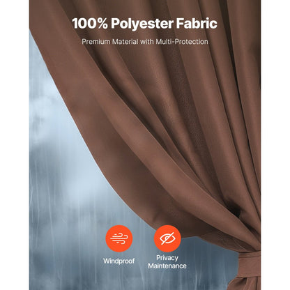 JDC-33CF - Waterproof 10' x 10' Gazebo Curtain with Double-Sided Zipper