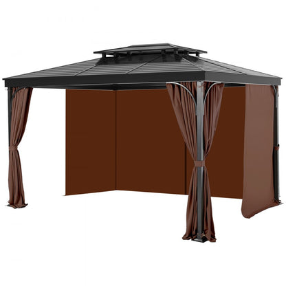 JDC-33CF - Waterproof 10' x 10' Gazebo Curtain with Double-Sided Zipper