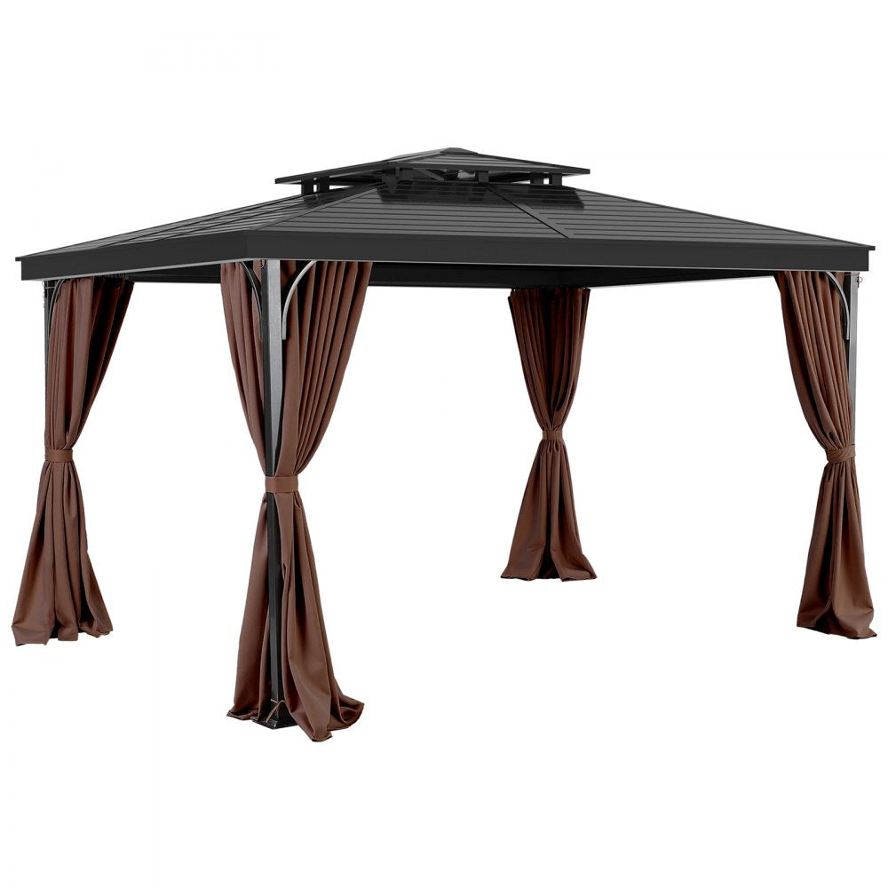 JDC-33CF - Waterproof 10' x 10' Gazebo Curtain with Double-Sided Zipper