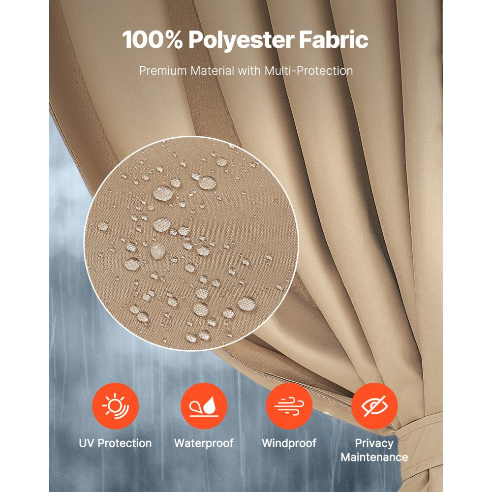 JDC-36LLBE - Waterproof 10’ x 12’ Gazebo Curtain with Double-Sided Zipper