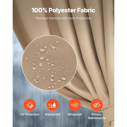 JDC-36LLBE - Waterproof 10’ x 12’ Gazebo Curtain with Double-Sided Zipper