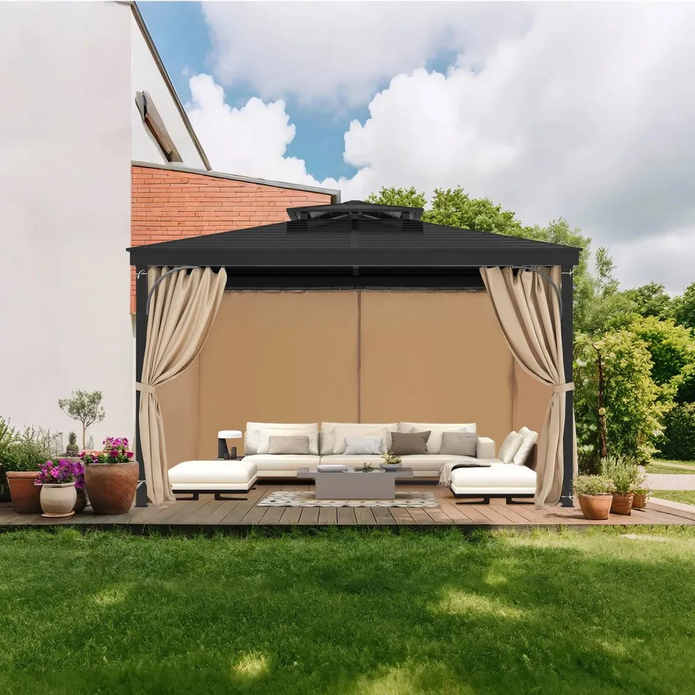 JDC-36LLBE - Waterproof 10’ x 12’ Gazebo Curtain with Double-Sided Zipper