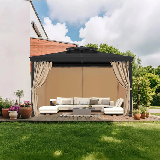 JDC-36LLBE - Waterproof 10’ x 12’ Gazebo Curtain with Double-Sided Zipper