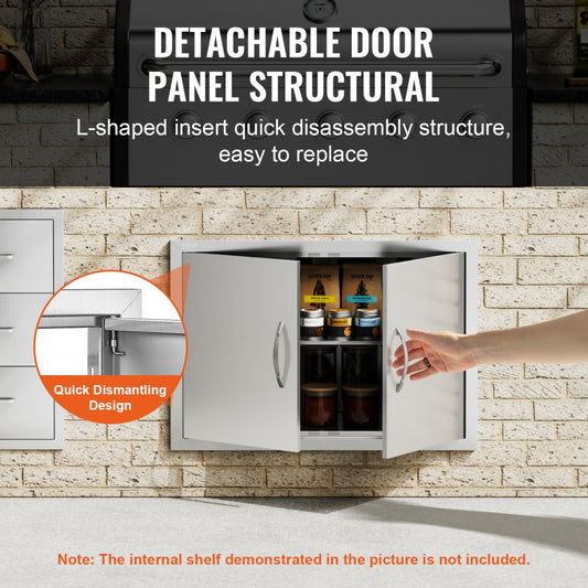 BH-015 - Stainless Steel BBQ Access Door 24" x 17" for Outdoor Kitchens
