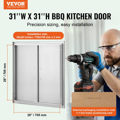 B003S - 31x31 Inch Stainless Steel BBQ Access Door for Outdoor Kitchens