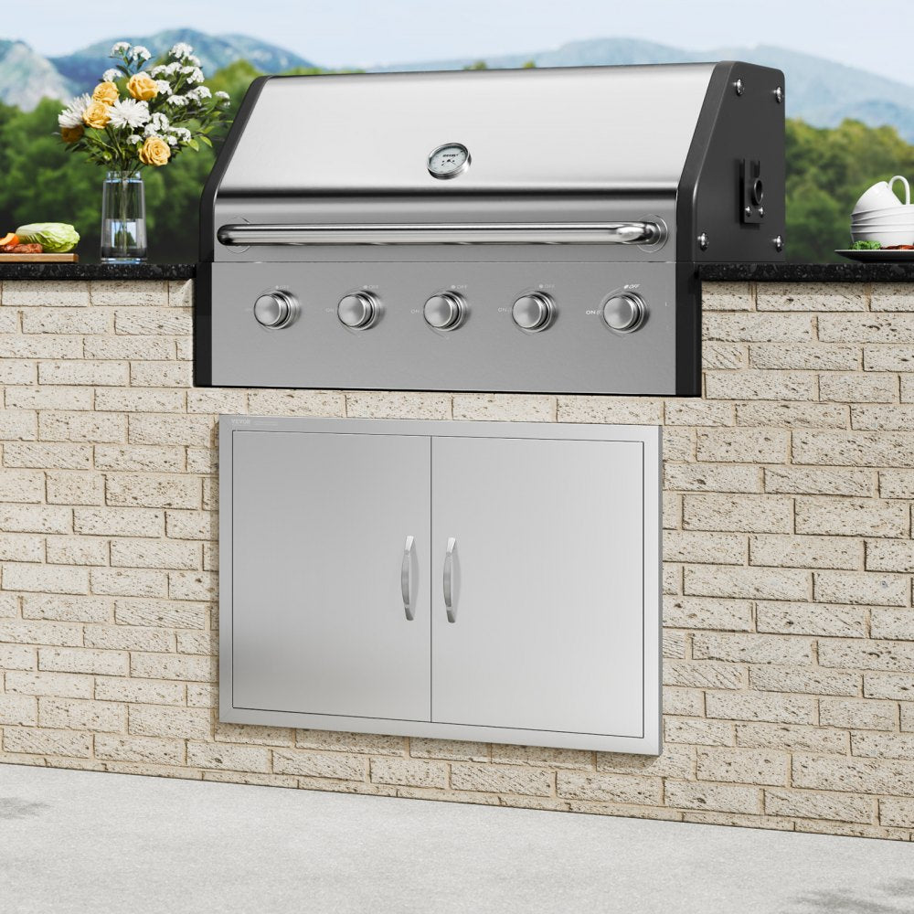 BH-017 - Durable 35"W x 24"H Stainless Steel BBQ Access Door for Outdoor Kitchens