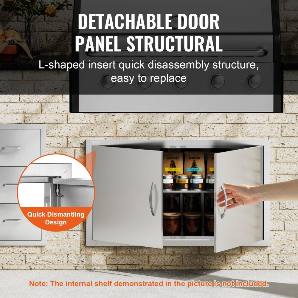 B005S - Durable 36W x 21H Inch Stainless Steel BBQ Access Door
