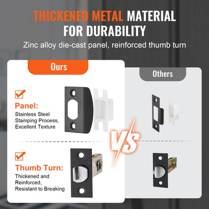 DT1210-DM-BLK - Reversible Matte Black Double Door Handle Set with Key Lock