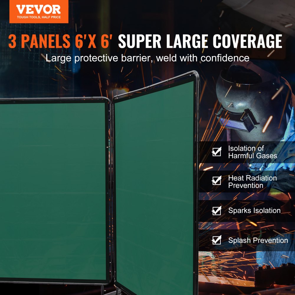 XU-2316 - 6' Flame-Resistant Welding Screen for Safe Workspaces