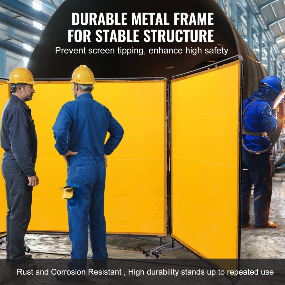 XU-2315 - VEVOR 3-Panel Welding Screen, 6' x 6' Safety Barrier