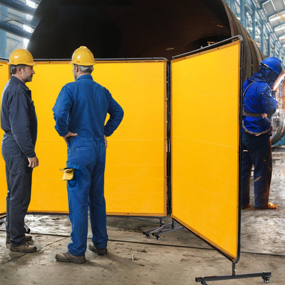 XU-2315 - VEVOR 3-Panel Welding Screen, 6' x 6' Safety Barrier