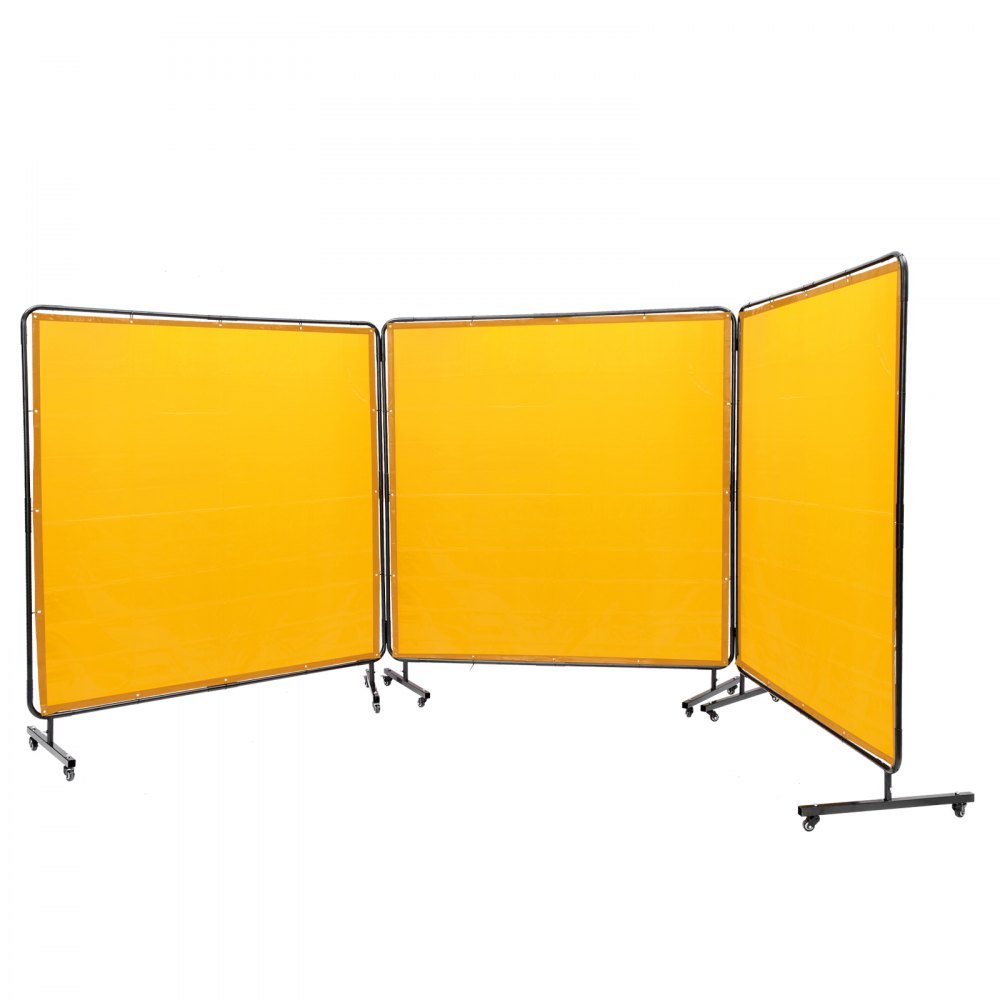 XU-2315 - VEVOR 3-Panel Welding Screen, 6' x 6' Safety Barrier